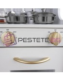 Дървена кухня за деца бяла с LED осветление звук и аксесоари